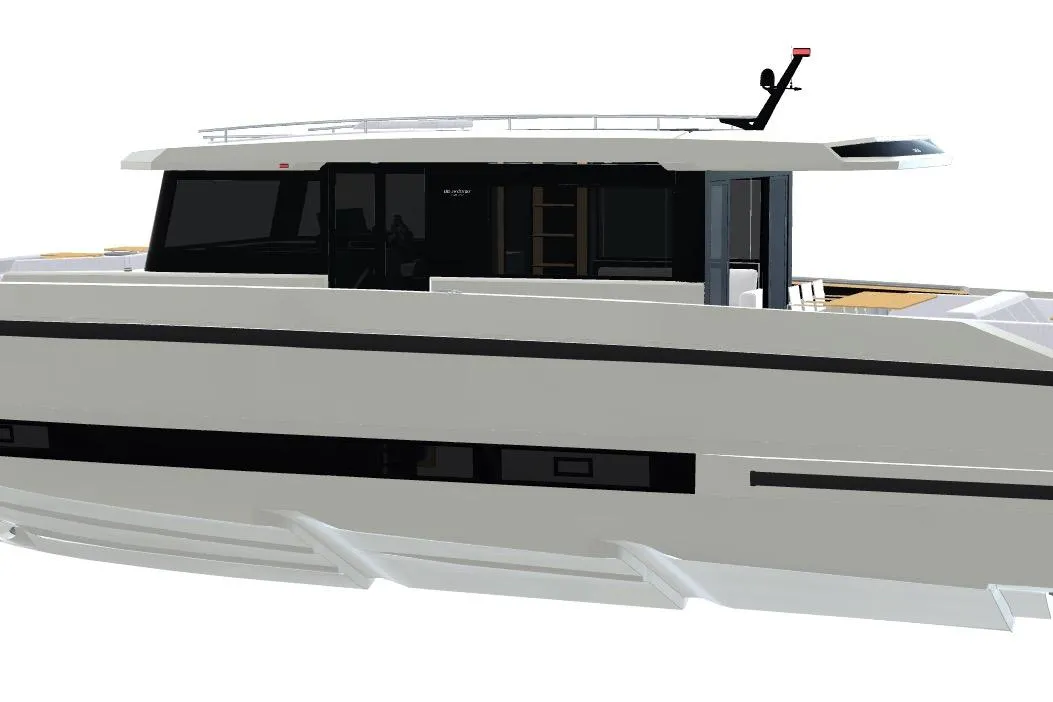 2026 De Antonio Yachts D60, sleek modern design, luxury motor yacht exterior.