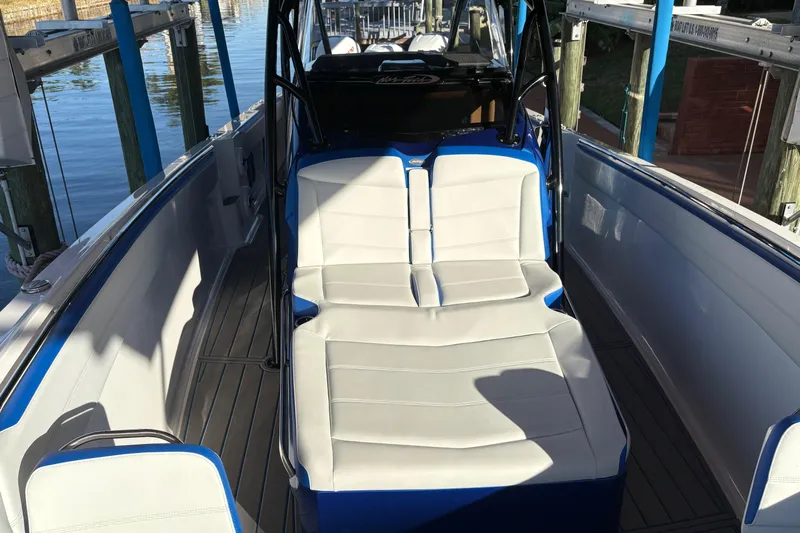  Yacht Photos Pics 2023 Nor-Tech 390 Sport Center Console with white seating and sleek design.