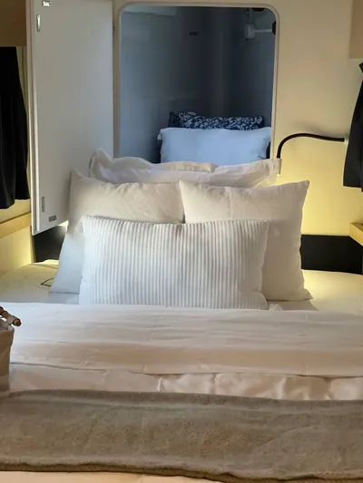 Carpe Aura Yacht Photos Pics Luxurious cabin interior of 2018 Fountaine Pajot Helia 44 catamaran.