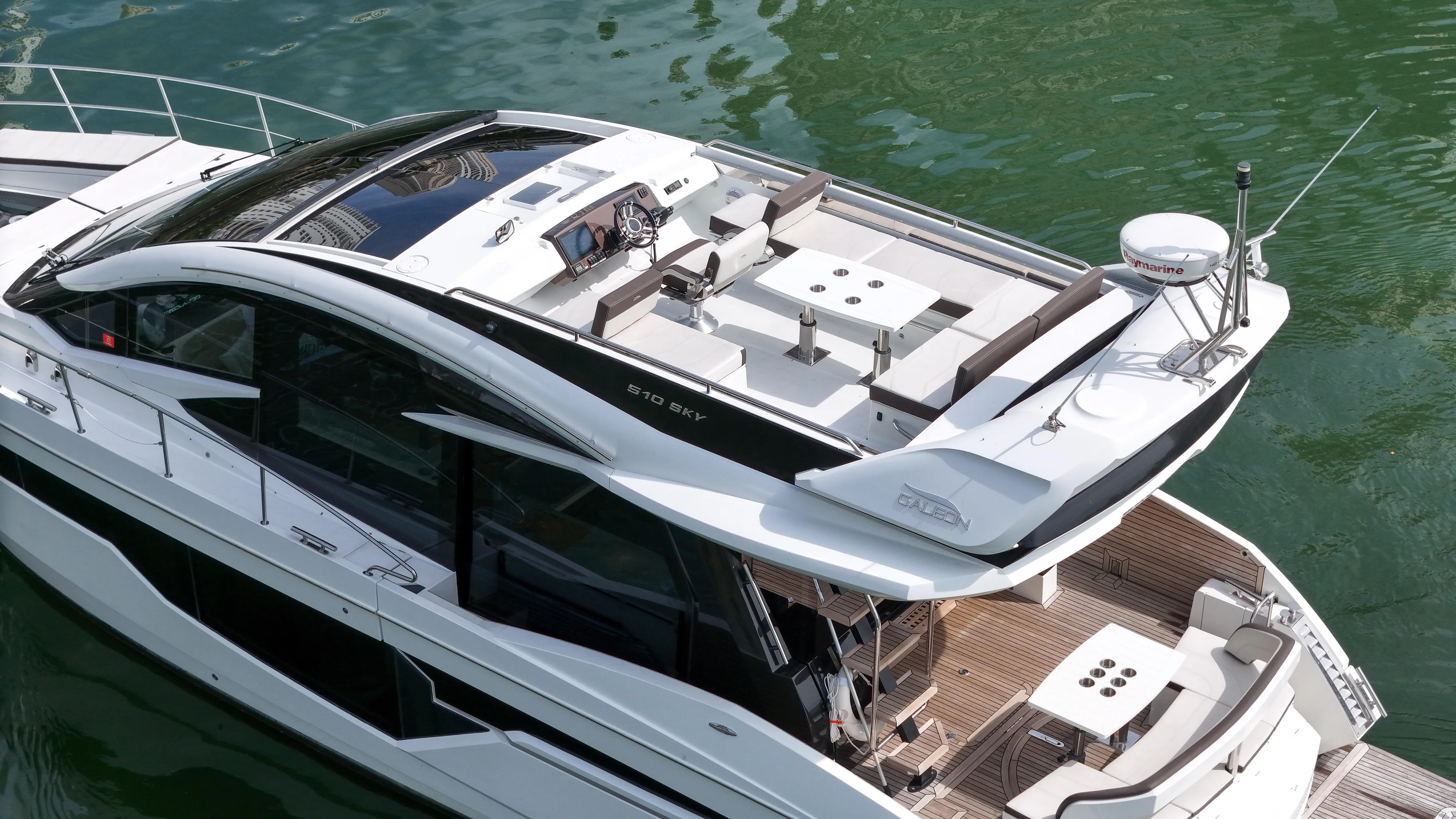  Yacht Photos Pics Luxury yacht Galeon 510 Sky 2020 on calm water.
