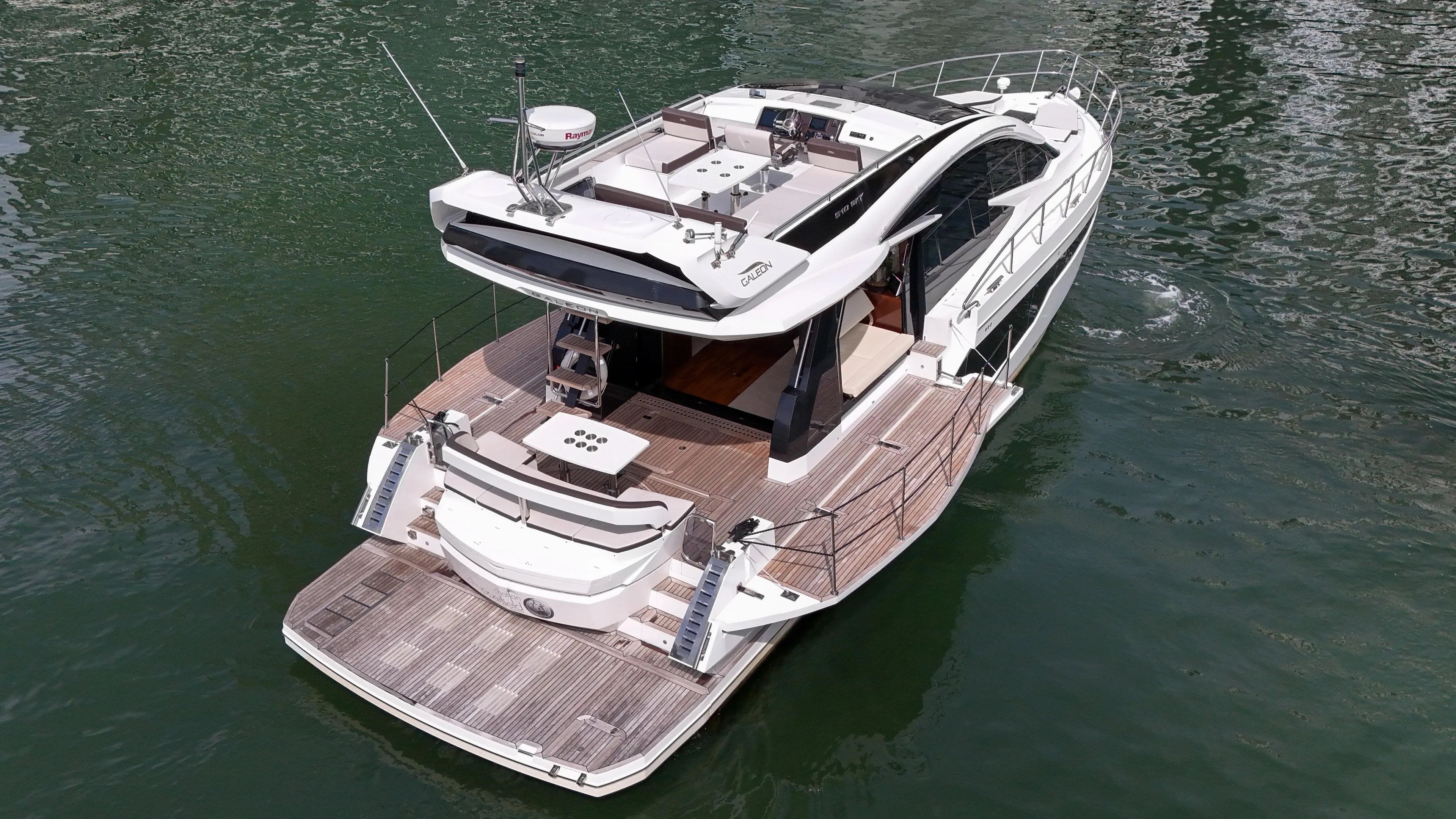  Yacht Photos Pics Luxury yacht Galeon 510 Sky 2020 on calm water.