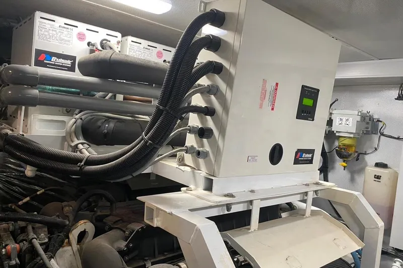  Yacht Photos Pics Engine room of 2012 Princess 72 Motor Yacht with advanced control systems and wiring.