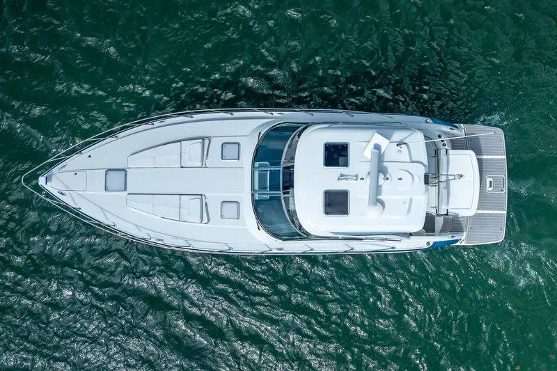  Yacht Photos Pics Aerial view of 2022 Formula 40 Performance Cruiser on open water.