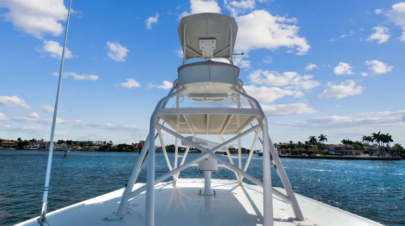 Strait To Voicemail Yacht Photos Pics 2018 HCB 53 Sueños boat on water with clear blue sky.