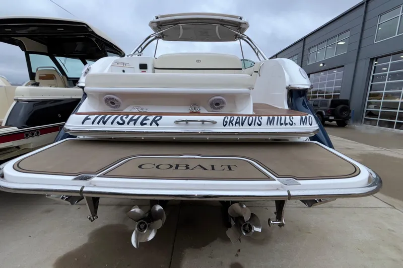  Yacht Photos Pics 2022 Cobalt R35 boat with "Finisher" name, docked in Gravois Mills, MO.
