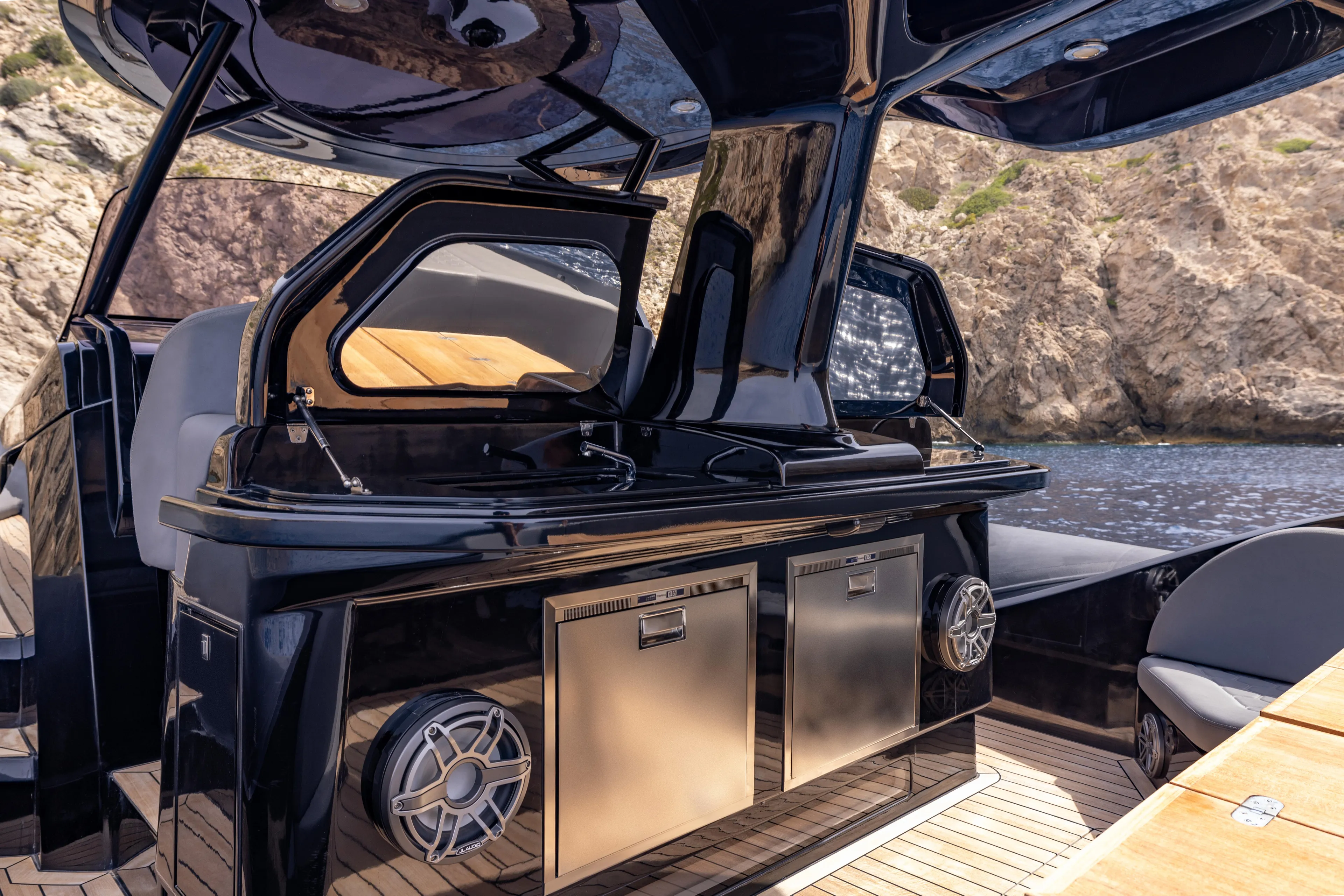  Yacht Photos Pics 2024 SACS Strider 15 luxury yacht interior with sleek design and modern amenities.