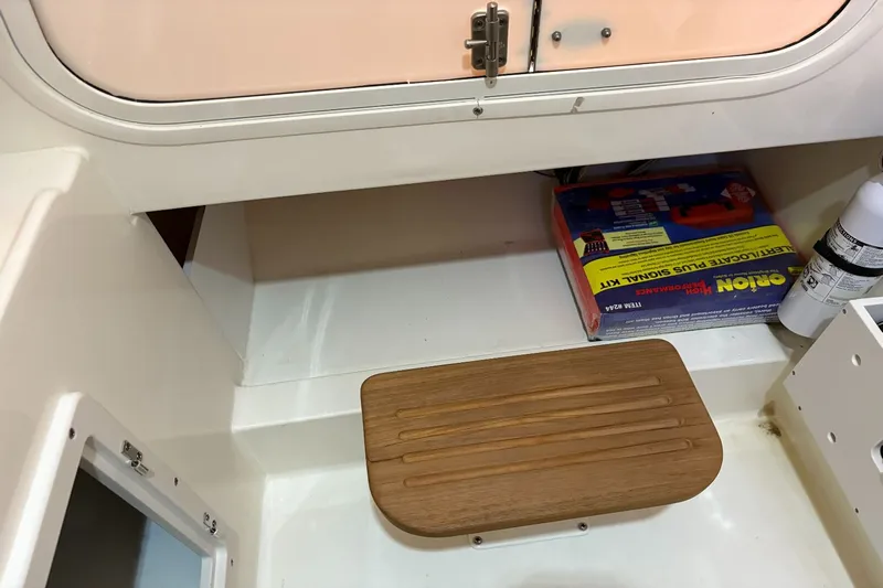  Yacht Photos Pics Interior of 2024 Boston Whaler 330R with safety equipment.