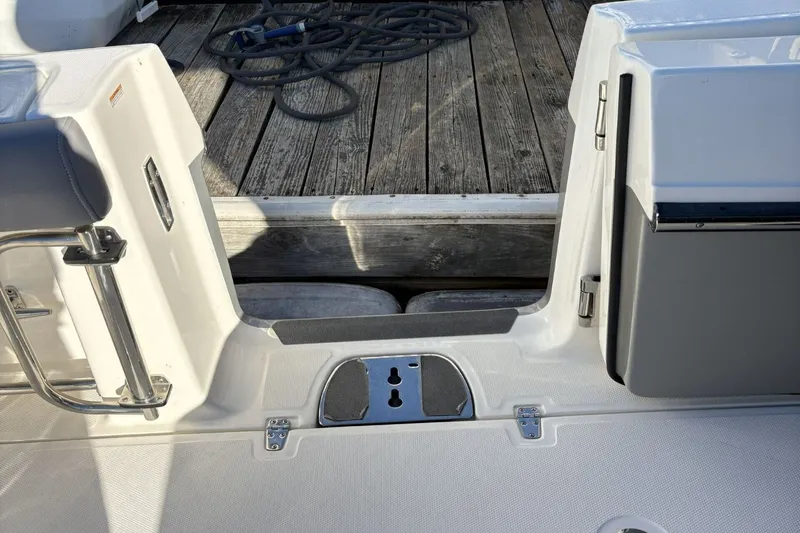  Yacht Photos Pics Boston Whaler 330R 2024 boat door and deck details.