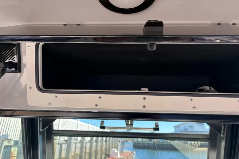  Yacht Photos Pics Interior view of 2024 Boston Whaler 330R storage compartment.
