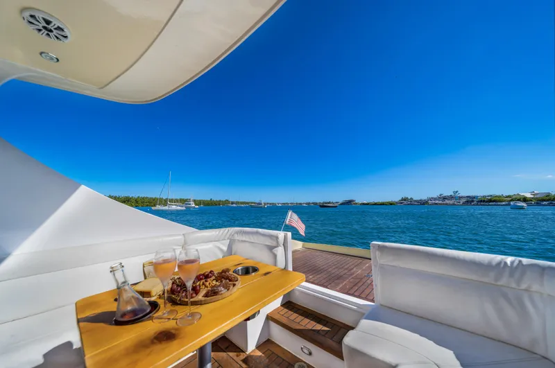 Miss Cathy Yacht Photos Pics Luxurious 2007 Custom NNS Sea Scout 41 yacht with scenic ocean view and dining setup.