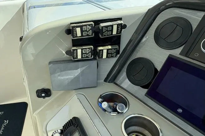 Inconspicuous Yacht Photos Pics Control panel of a 2006 Sea Ray 40 Motor Yacht with navigation equipment.