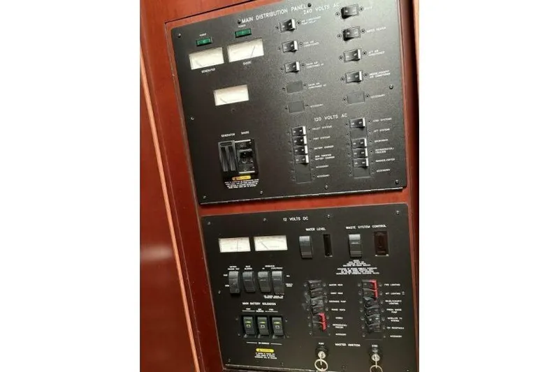 Inconspicuous Yacht Photos Pics Electrical control panel on a 2006 Sea Ray 40 Motor Yacht.