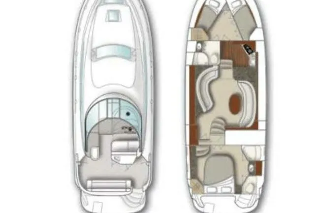Inconspicuous Yacht Photos Pics 2006 Sea Ray 40 Motor Yacht floor plan, showcasing interior and exterior layout.