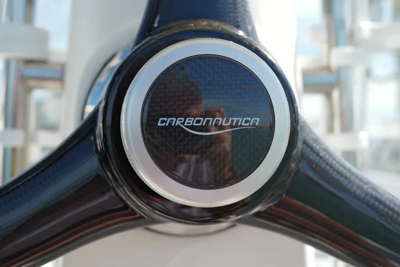 Encore Yacht Photos Pics Carbonautica steering wheel on 2011 J Boats J/95 sailboat.