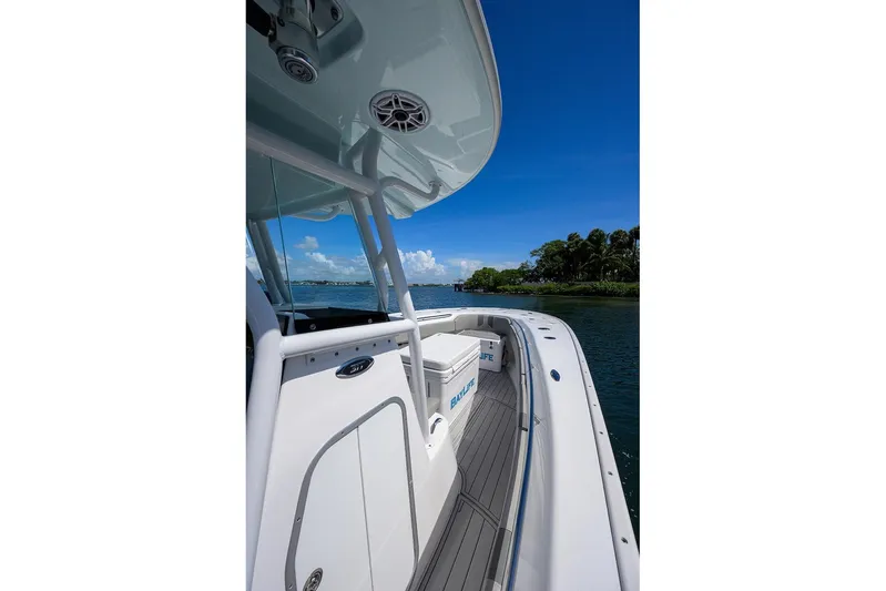  Yacht Photos Pics 2024 Cape Horn 31 T boat on water, sleek design, sunny day, scenic view.