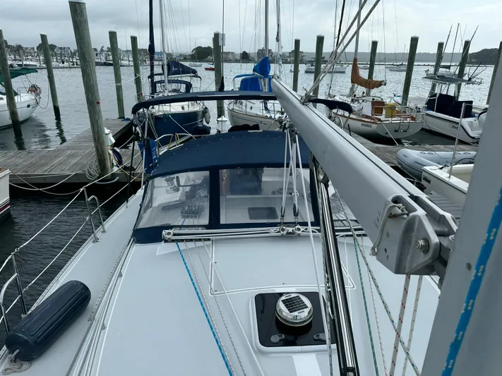 J Renee Yacht Photos Pics Catalina 42 MkII 2004 sailboat docked at marina, view from deck.