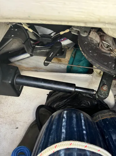 J Renee Yacht Photos Pics Catalina 42 MkII 2004 boat interior, showing mechanical components and steering system.