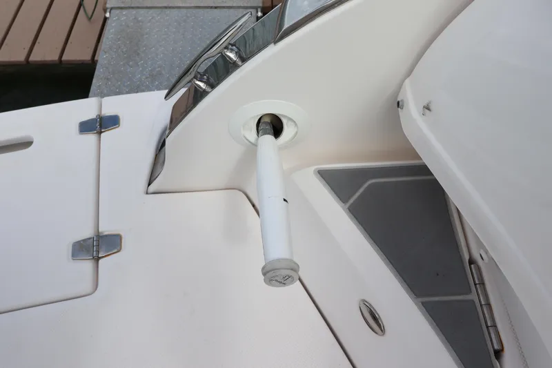  Yacht Photos Pics 2018 Regal 29 OBX boat detail showing deck hardware and fittings.