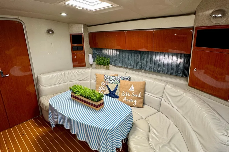 40 Formula Pc Yacht Photos Pics Luxurious 2006 Formula 40 PC yacht interior with cozy seating and nautical decor.