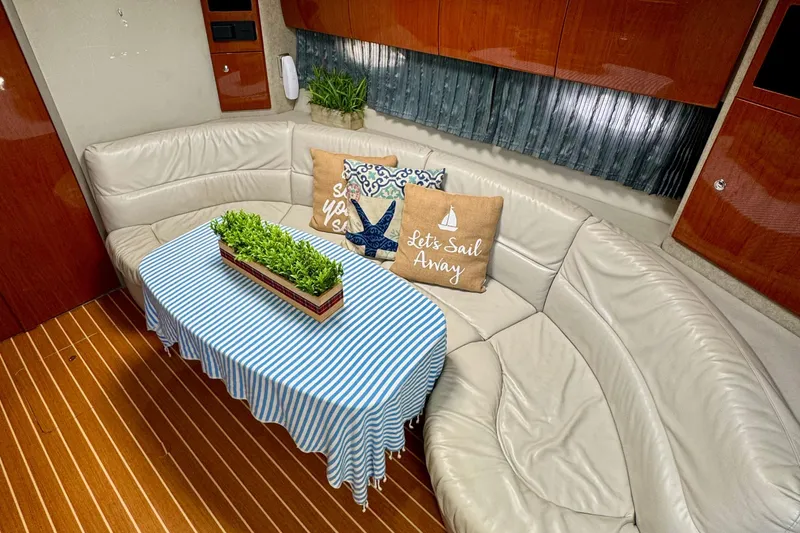 40 Formula Pc Yacht Photos Pics Luxurious 2006 Formula 40 PC yacht interior with cozy seating and nautical decor.