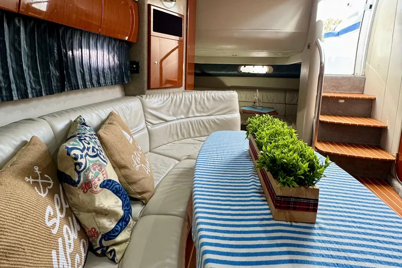 40 Formula Pc Yacht Photos Pics Luxurious interior of a 2006 Formula 40 PC yacht with elegant seating and decor.