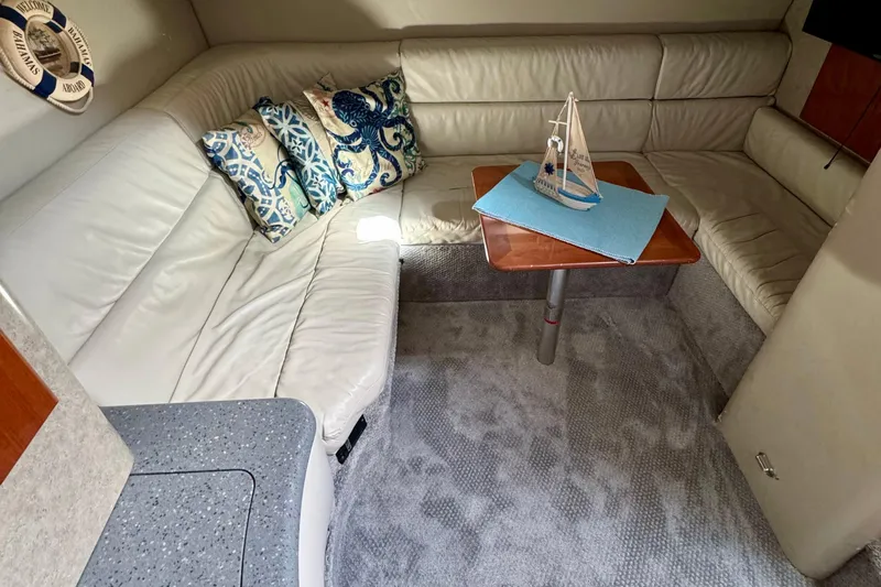 40 Formula Pc Yacht Photos Pics Luxurious 2006 Formula 40 PC yacht interior with plush seating and nautical decor.