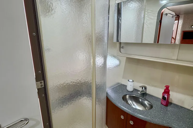 40 Formula Pc Yacht Photos Pics Bathroom interior of 2006 Formula 40 PC yacht with sink and shower.