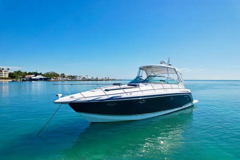40 Formula Pc Yacht Photos Pics 2006 Formula 40 PC yacht anchored in clear blue water under a sunny sky.