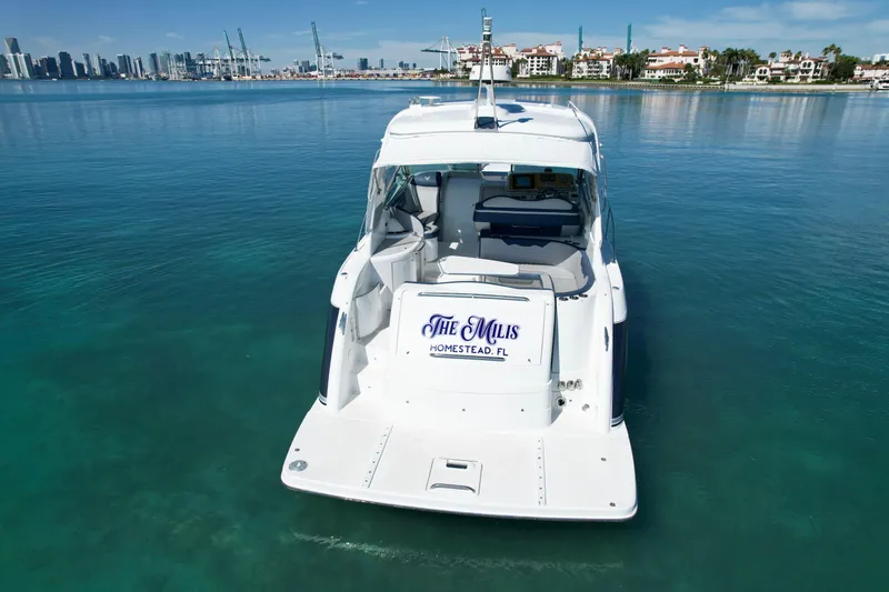 40 Formula Pc Yacht Photos Pics 2006 Formula 40 PC yacht on calm water near city skyline.