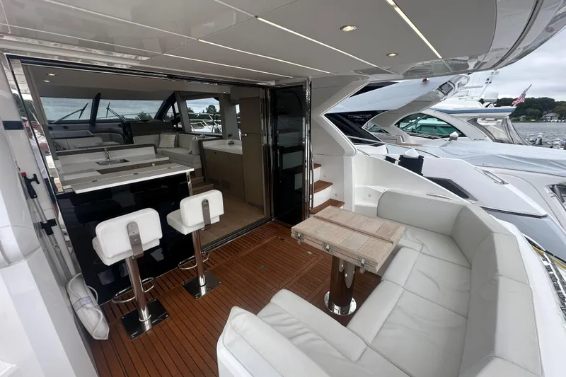  Yacht Photos Pics Luxurious 2018 Sunseeker Manhattan 52 yacht interior with elegant seating and modern design.