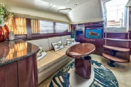 Lazy Gray Yacht Photos Pics Luxurious 2008 Sea Ray 40 Motor Yacht interior with elegant seating and modern decor.