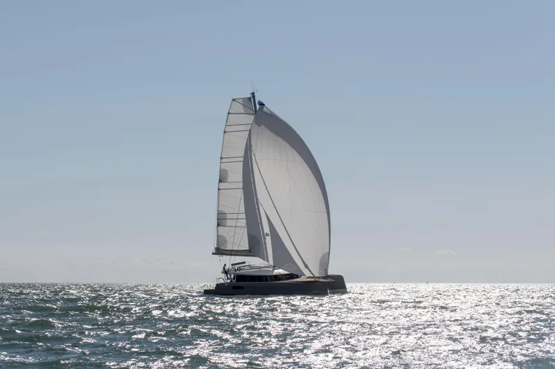Dauntless Yacht Photos Pics Sailing yacht NEEL 51 gliding on sunlit ocean waters, 2022 model.