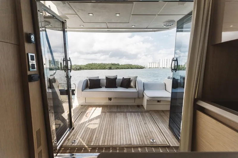  Yacht Photos Pics Luxurious 2015 Beneteau Monte Carlo 5 yacht interior with scenic water view.