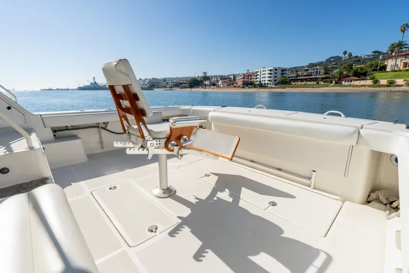 Magic Yacht Photos Pics 1992 Tiara Yachts 4300 Open deck with scenic waterfront view.