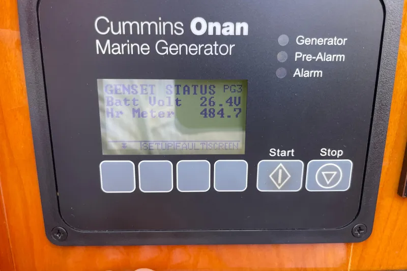 White Sauce Yacht Photos Pics Cummins Onan marine generator display on 2017 Hinckley Talaria 43 Motoryacht.