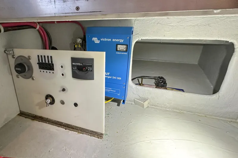  Yacht Photos Pics Electrical panel and Victron Energy charger inside 2012 Bluewater 5200 Custom Series Yacht.