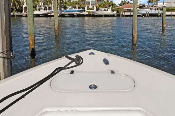 Seas The Day Yacht Photos Pics 2020 Yellowfin 39 Center Console boat docked in marina.