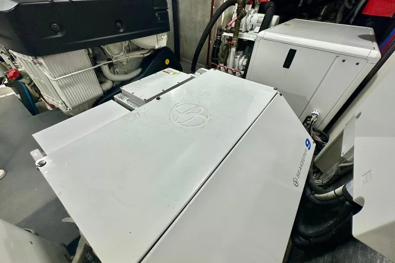  Yacht Photos Pics Engine room of 2016 Absolute 72 FLY yacht with Seakeeper 9 stabilizer.