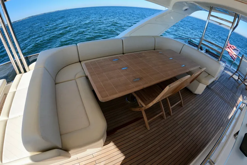  Yacht Photos Pics Luxurious seating area on 2016 Absolute 72 FLY yacht with ocean view.