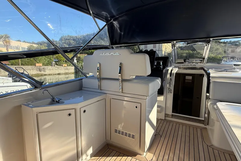  Yacht Photos Pics Luxurious 2021 Itama 45 S yacht interior with sleek design and modern amenities.