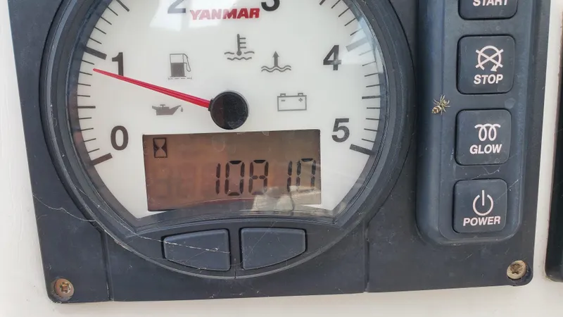 Blue Mind Yacht Photos Pics Yanmar engine control panel on a 2018 Lagoon 380 S2 catamaran.