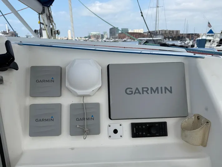  Yacht Photos Pics Garmin navigation equipment on a 2012 Leopard 39 Owner's Version yacht.