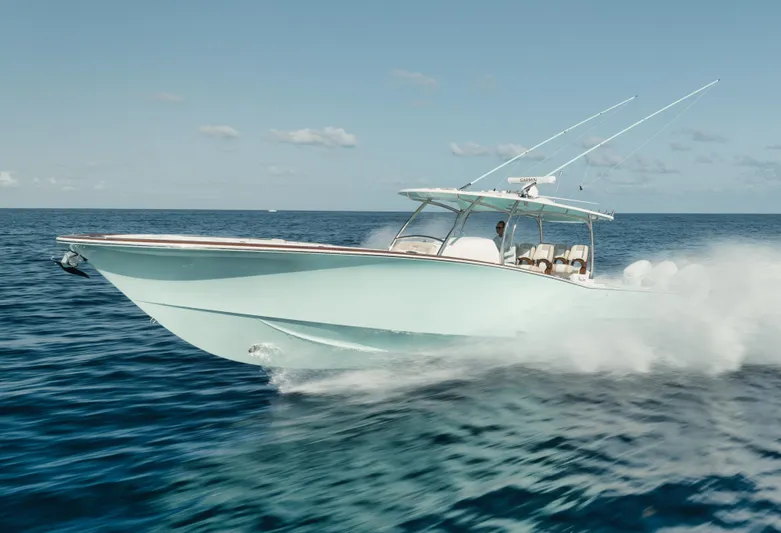  Yacht Photos Pics 2025 Mag Bay 43 CC cruising on open water.