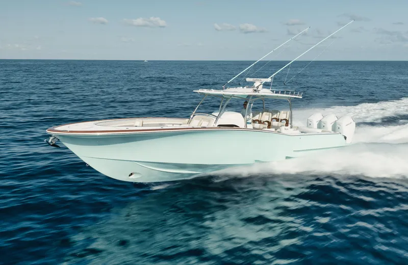  Yacht Photos Pics 2025 Mag Bay 43 CC cruising on open water.