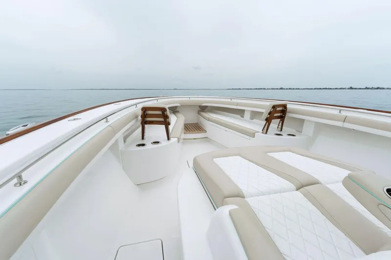  Yacht Photos Pics 2025 Mag Bay 43 CC boat with spacious seating and ocean view.