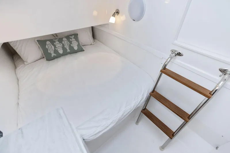  Yacht Photos Pics 2025 Mag Bay 43 CC cabin with bed and ladder