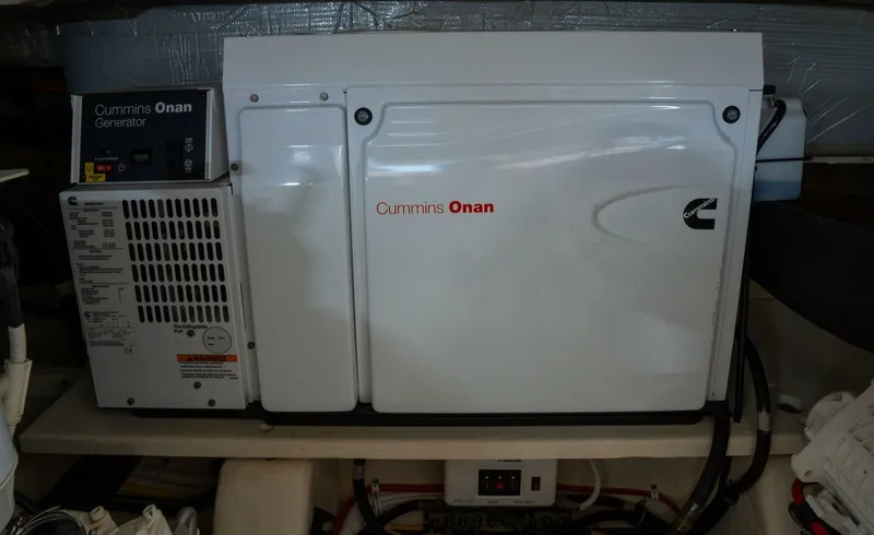 True North Yacht Photos Pics Cummins Onan generator in 2017 Tiara Yachts F53 Flybridge engine room.