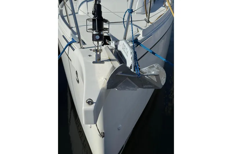 Kaifu Yacht Photos Pics 2020 Beneteau Oceanis 30.1 sailboat bow with anchor and ropes.