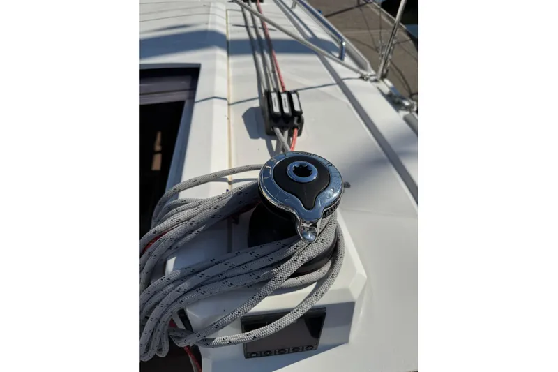 Kaifu Yacht Photos Pics Winch and ropes on 2020 Beneteau Oceanis 30.1 sailboat deck.