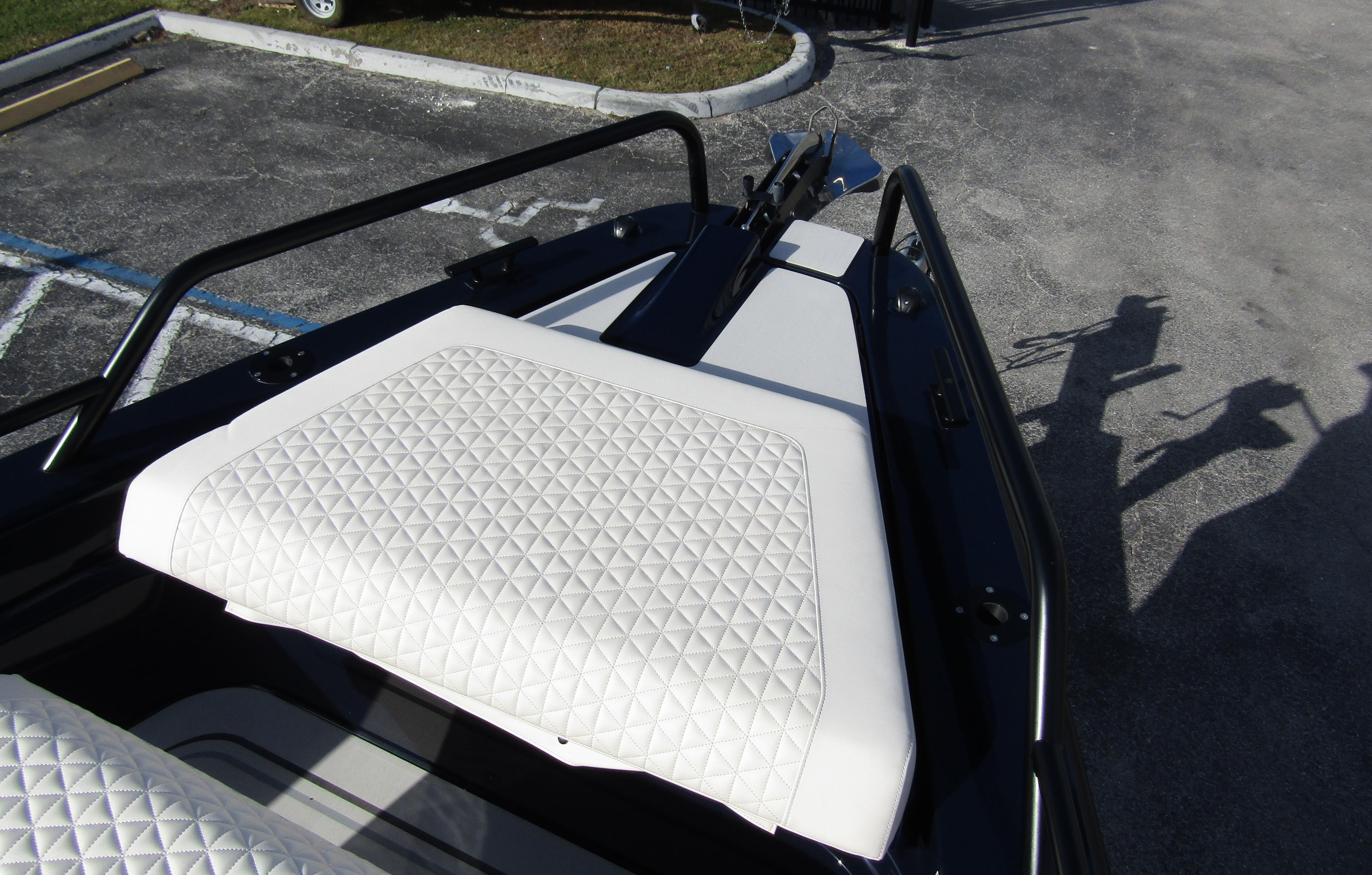 2024 BRABUS Shadow 900 ST boat with quilted white seating detail.
